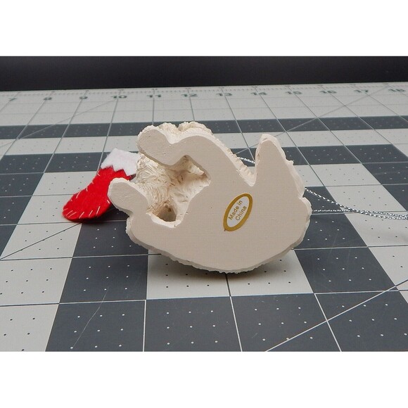 Sandicast White Bichon Frise Dog Christmas Ornament W/Holiday Stocking XSO01203 - Picture 7 of 10